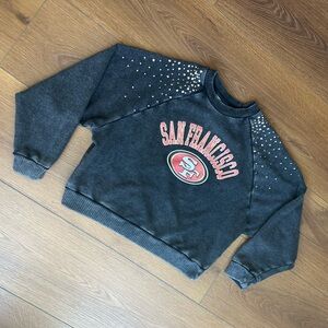 Embellished San Francisco Graphic Charcoal Sweater by Gameday Couture